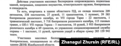 Тараздағы Қаңтар оқиғасына байланысты қозғалған қылмыстық іс материалында облыстық полиция департаментіне шабуылдағандар жүздеген әртүрлі қару-жарақ пен оқ-дәрі ұрлаған деп жазылған.