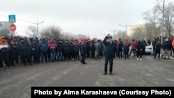 Протест против повышения цен на газ в Жанаозене. Мангистауская область, 2 января 2022 года 