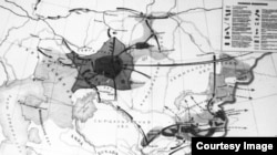 Карта национально-освободительного восстания казахов в 1916 году.