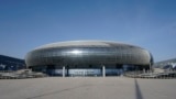 Kazakhstan. New sports complex in the district of Karagaily. Semey, April 30, 2020