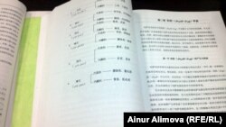 Учебные пособия по казахской традиционной медицине, по которым ведется обучение студентов в Синьцзянском медицинском университете. Урумчи, февраль 2013 года.