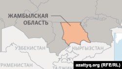 Жамбылская область Казахстана на карте