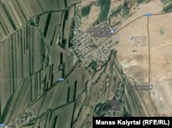 Пенжім ауылдық округі айналасындағы егіс алқаптары. Google Earth скрині.